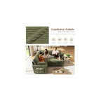 Ihanherry 83-inch 5-Seater Large Sectional Sofa Bed with Storage, Corduroy Reversible Modular Sleeper Sofa with USB Port & 4 Pillows, Convertible L-Shaped Couch for Living Room（Green）