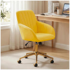Blue Leather Office Chair, Mid Century Home Office Desk Chair