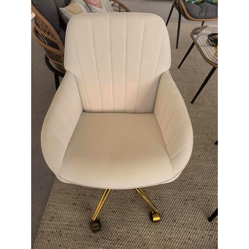 Blue Leather Office Chair, Mid Century Home Office Desk Chair