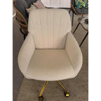 Blue Leather Office Chair, Mid Century Home Office Desk Chair