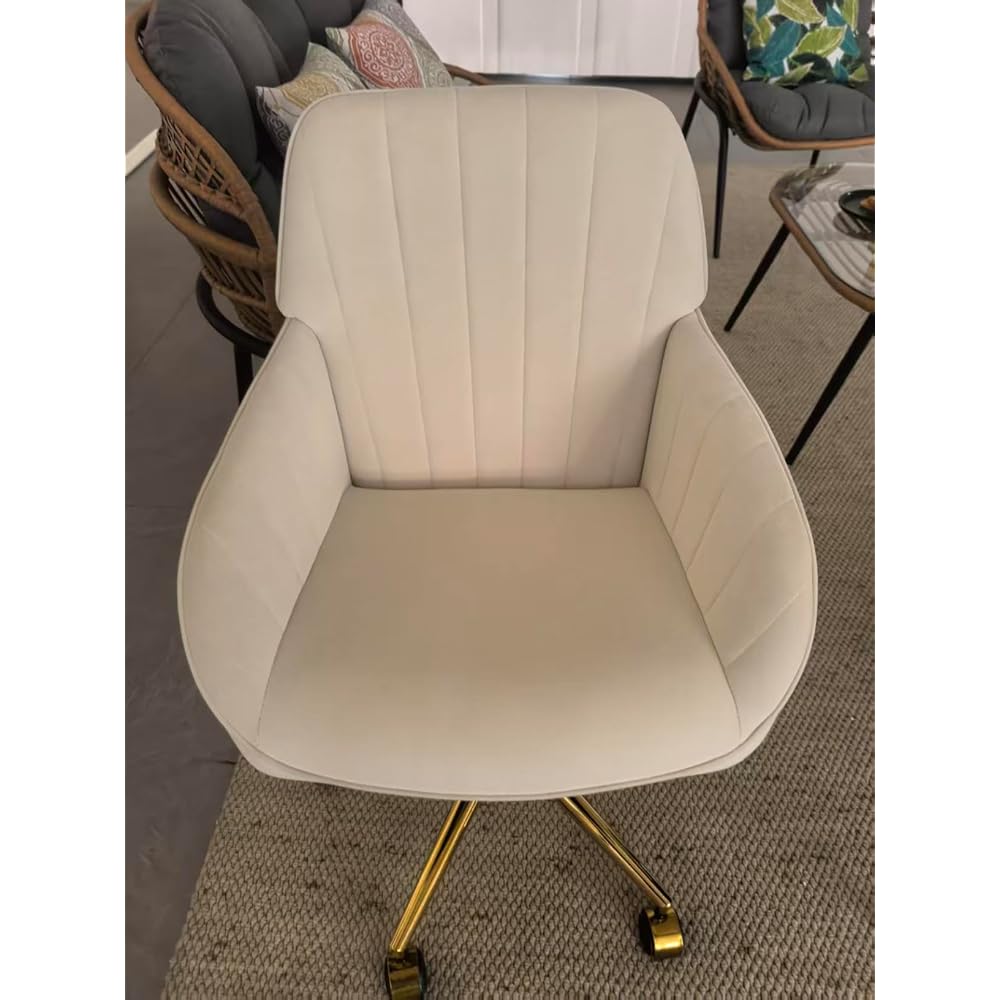 Blue Leather Office Chair, Mid Century Home Office Desk Chair