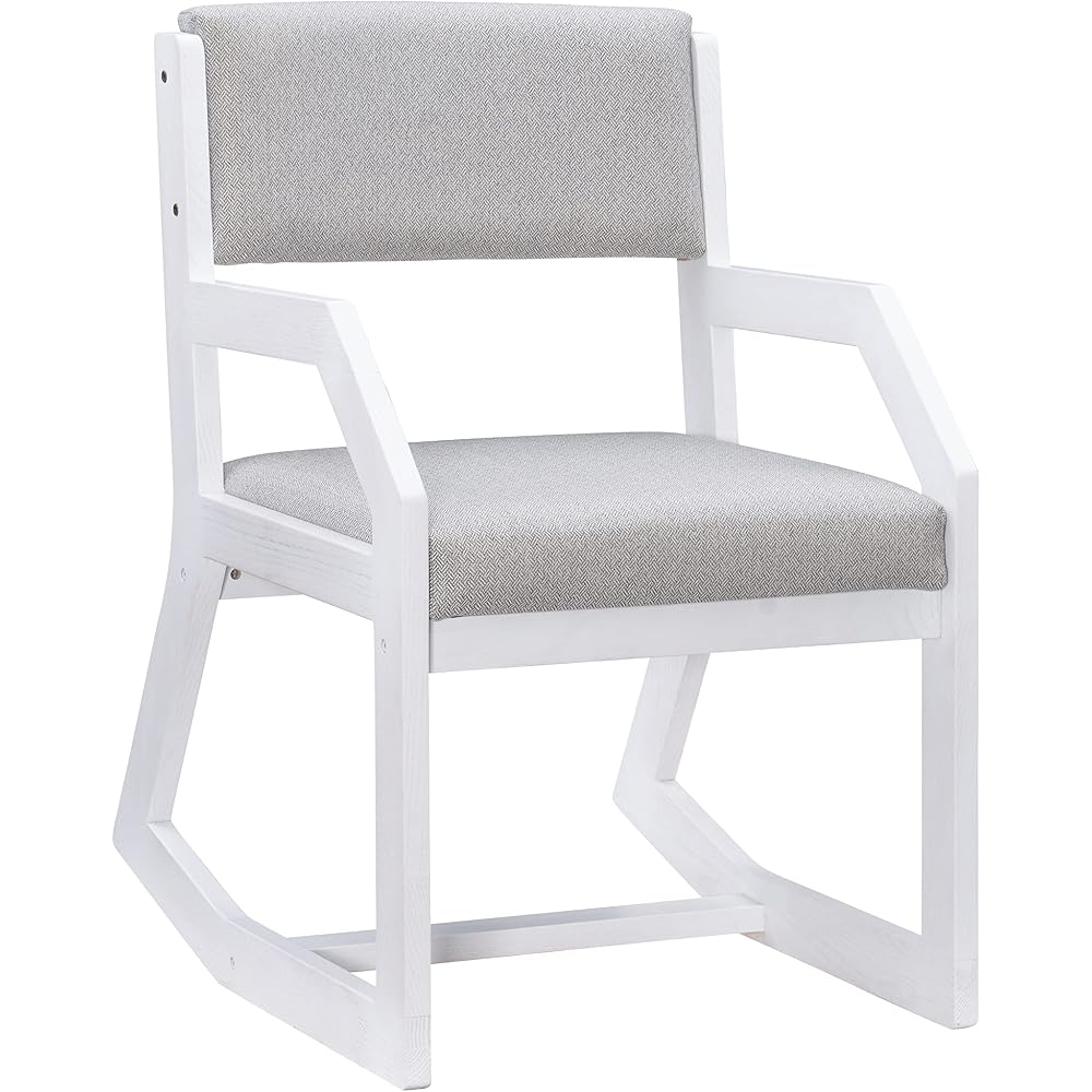 Linon Home Decor Products Karlee White 2 Position Sled Base Chair with Grey Upholstery
