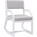Linon Home Decor Products Karlee White 2 Position Sled Base Chair with Grey Upholstery