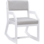Linon Home Decor Products Karlee White 2 Position Sled Base Chair with Grey Upholstery
