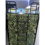 VINGLI Queen Loft Bed with Flat Rungs for Adults, Kids and Young Teens, No Box Spring Required,Heavy Duty Metal Slat Support, Black