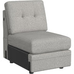 Linon KYVOS Mallory 24" Modular Armless Chair in Grey Mist Chenille
